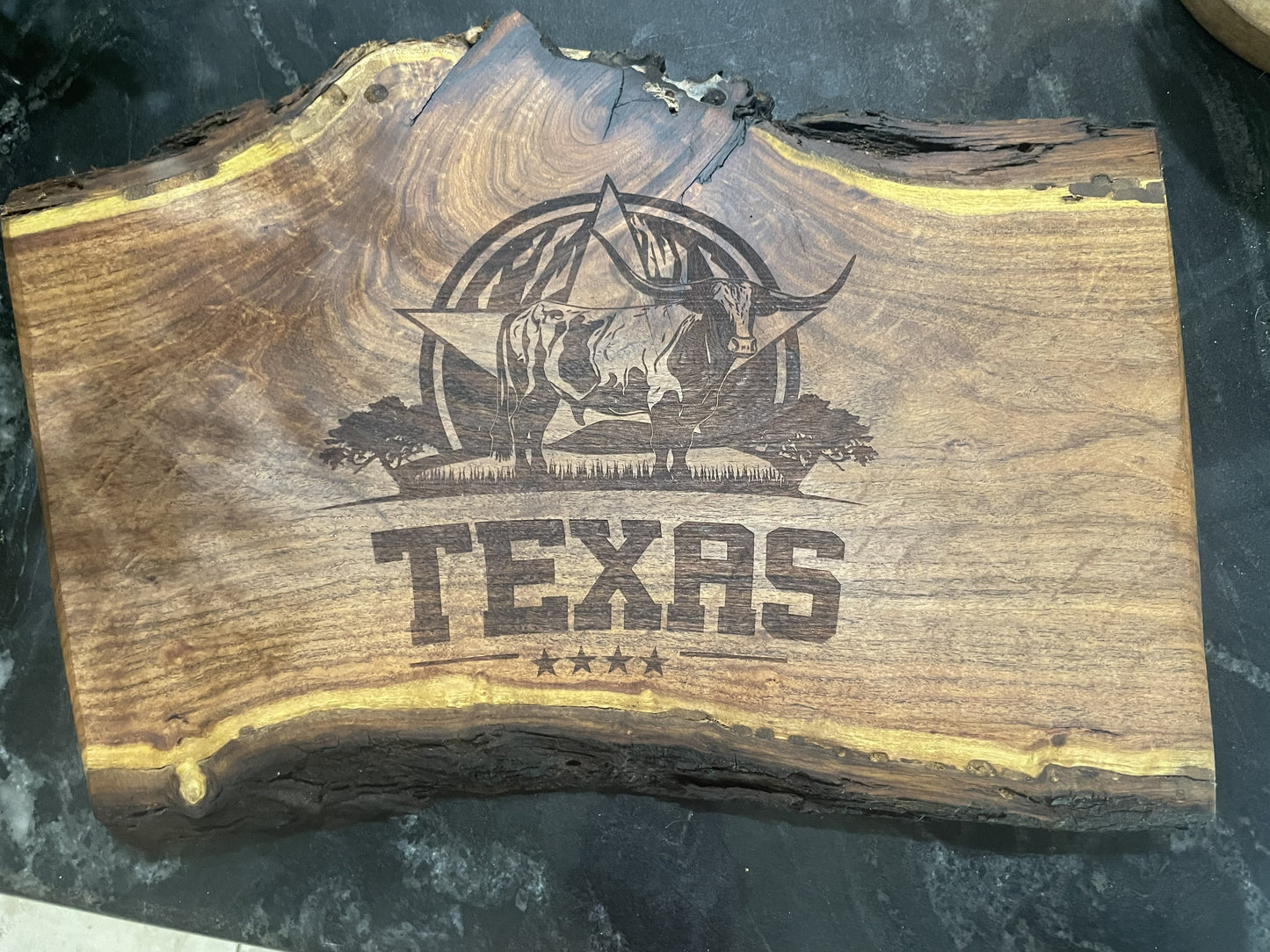 Texas Big Bull Mesquite Cutting Board and Charcutier Board Combo