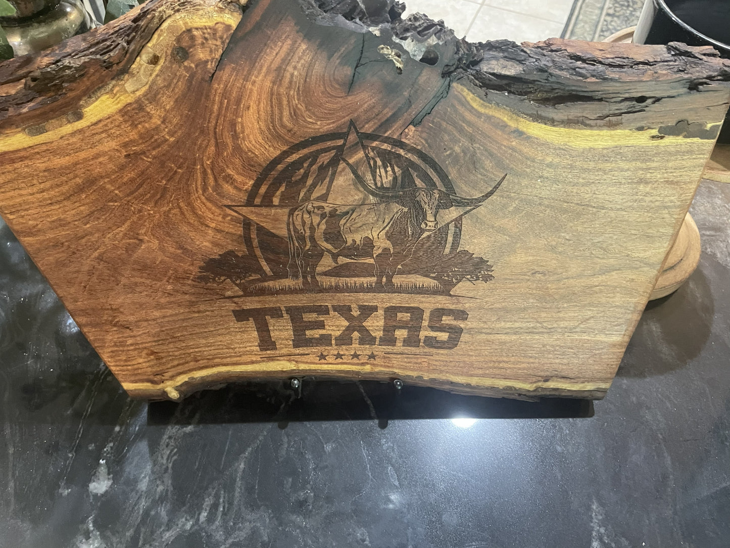 Texas Big Bull Mesquite Cutting Board and Charcutier Board Combo