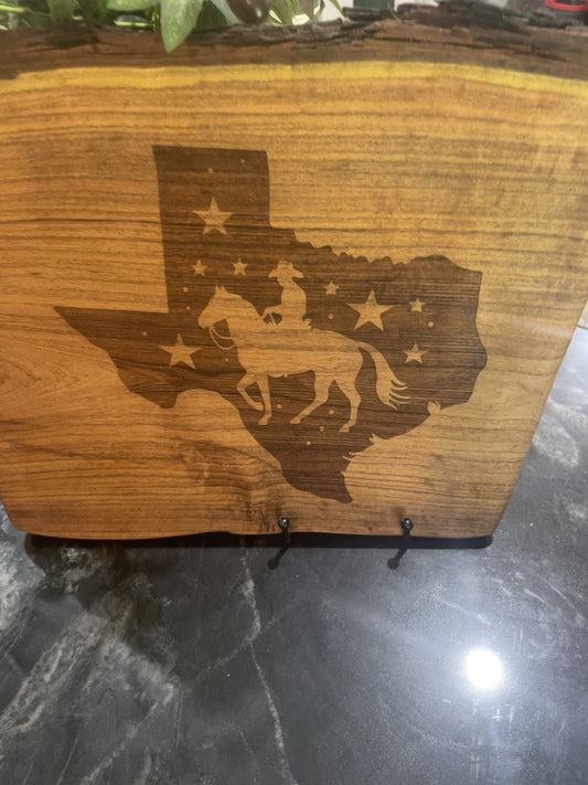 Texas Stars and Cowboy Inside the State of Texas